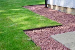 Lawn with french drain system