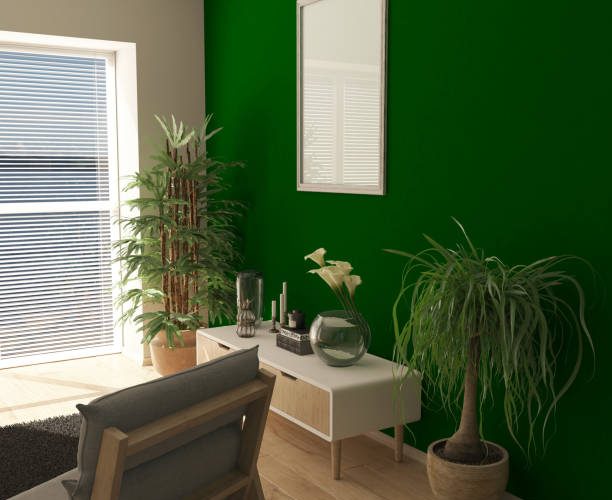 Green Accent wall with plants