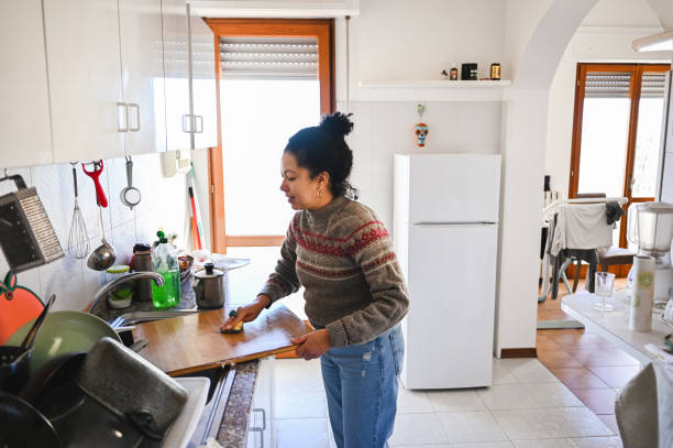 Household and home hygiene routine.